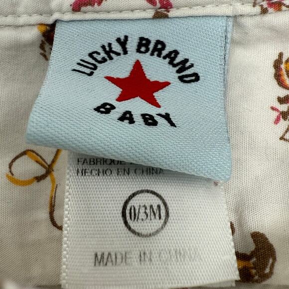Lucky Brand Western Button Down Collared Top Baby 0-3 Months - Picture 3 of 5